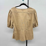 Michael Kors Women's Size M camel Textured Short Sleeve Shirt