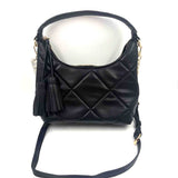 ANNE KLEIN Black Quilted Convertible Shoulder / Crossbody Purse