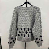 ICHI Women's Size M Gray Diamond Cardigan