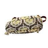 FOSSIL Brown White Tan Geometric Canvas Crossbody Purse
