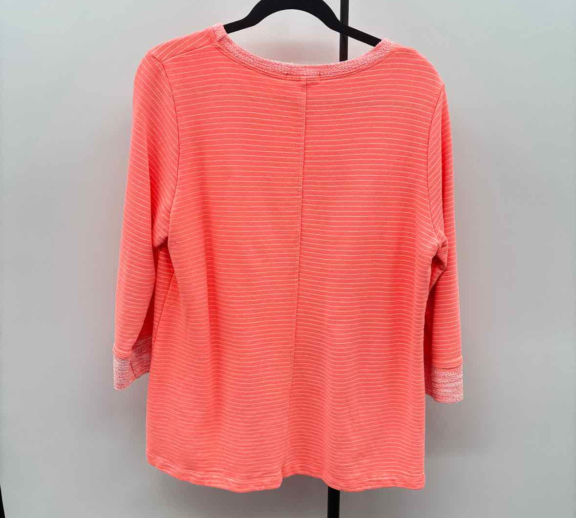 Fresh Produce Women's Size XL Peach Stripe Sweatshirt