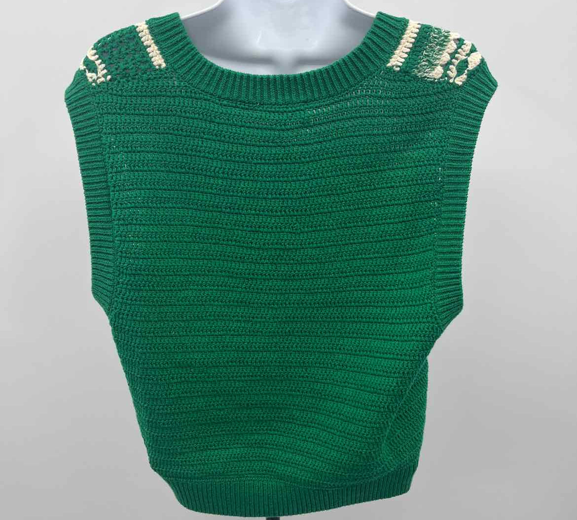 Baum Und Pferdgarten Women's Size L Green Crochet Vest