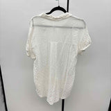 Jane & Dilancey Women's Size S White Textured Short Sleeve Shirt