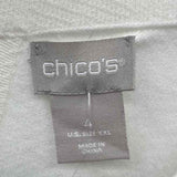 Chico's Women's Size XXL Ivory Textured Long Sleeve Shirt