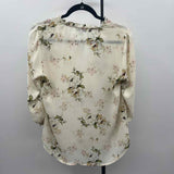 Carolina Belle Women's Size M Ivory Floral Long Sleeve Shirt