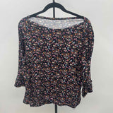 Histore Women's Size XL Black Floral Long Sleeve Shirt