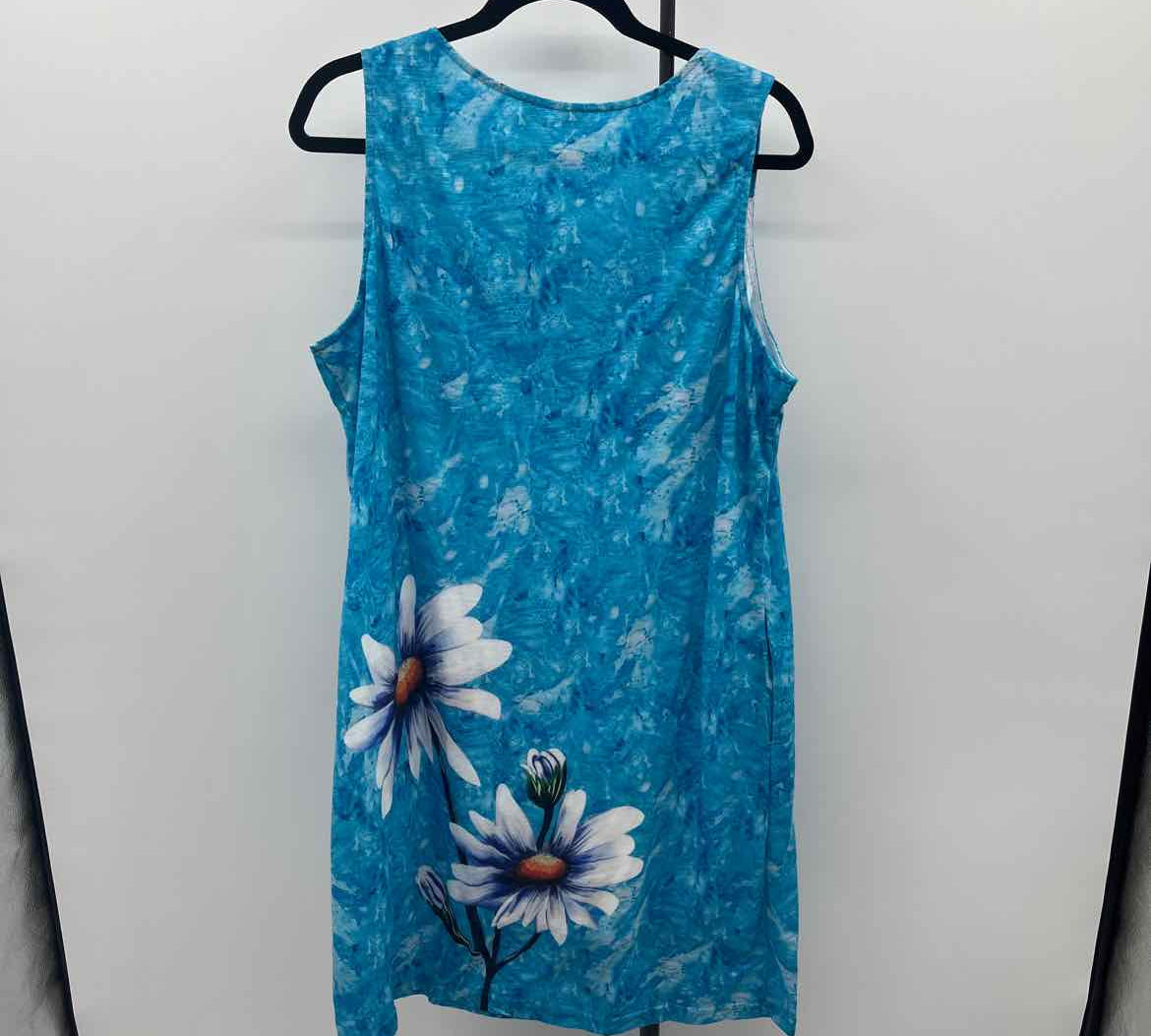 Variations Women's Size 20 Turquoise Floral Dress