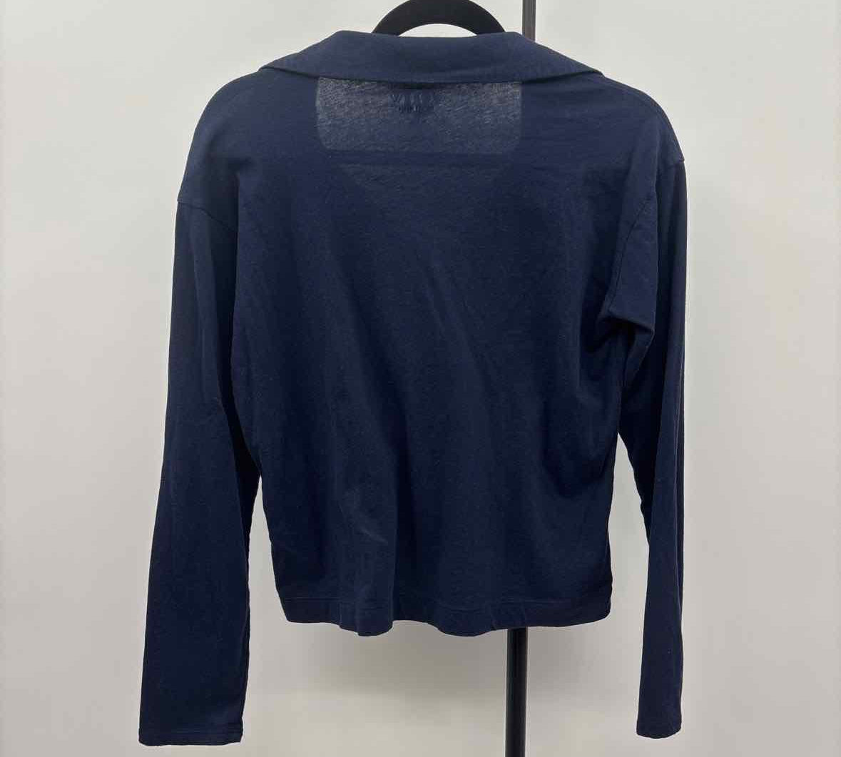 J Crew Women's Size XS Navy Solid Long Sleeve Shirt