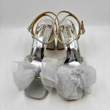 Badgley Mischka Women's Shoe Size 8.5 Silver Shimmer Heels