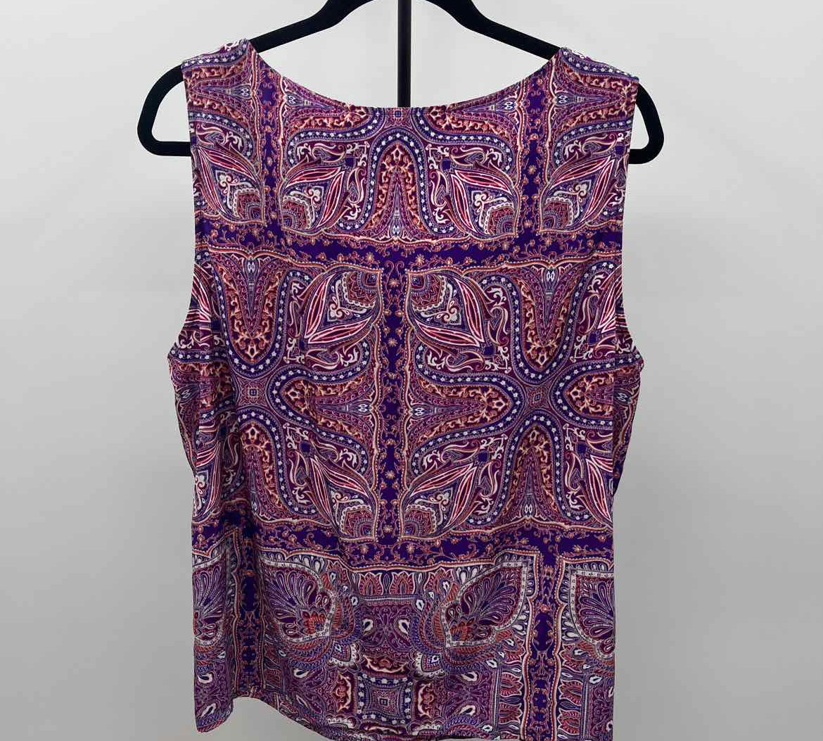 Chico's Women's Size XL Magenta Paisley Sleeveless Shirt