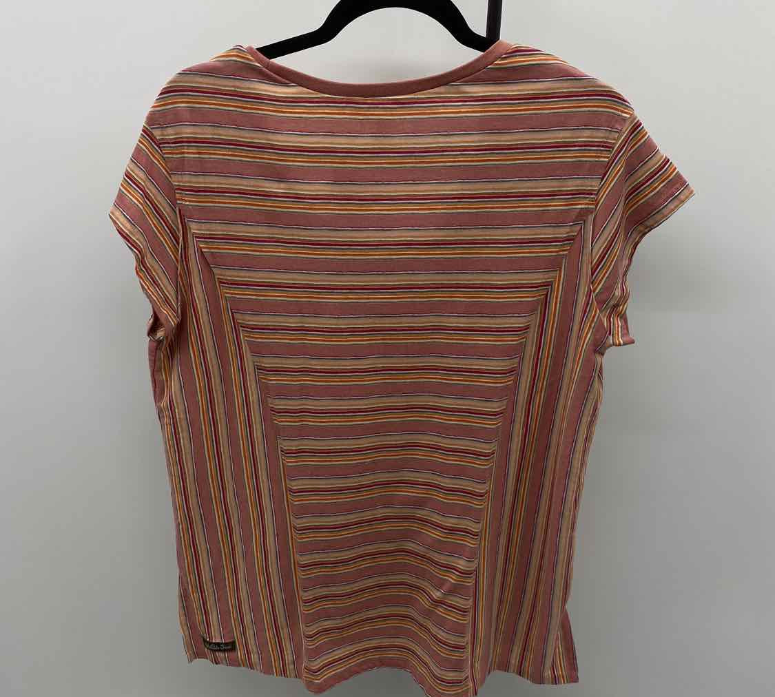 Matilda Jane Women's Size M clay Stripe Short Sleeve Shirt