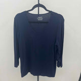 Chico's Women's Size L Navy Solid Long Sleeve Shirt