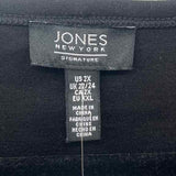 Jones New York Women's Size 2X Black Solid Long Sleeve Shirt