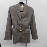 H&M Women's Size XS Tan Plaid Jacket