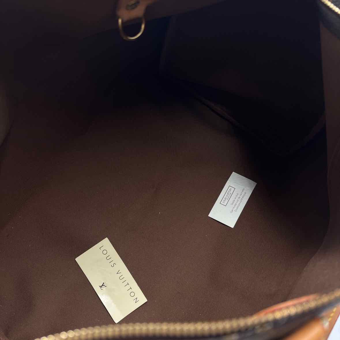 Interior LOUIS VUITTON 2012 Brown Monogram SPEEDY 35 Tote Bag Purse w/Lock