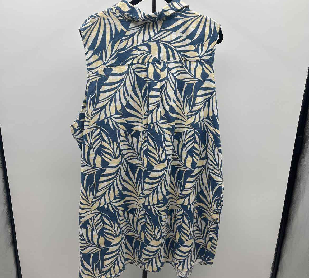 Tahari Women's Size 24 Blue Leaf Dress