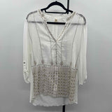 Tiny Women's Size XL White Embroidered Long Sleeve Shirt