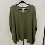 Chico's Women's Size L/XL Green Solid Sweater