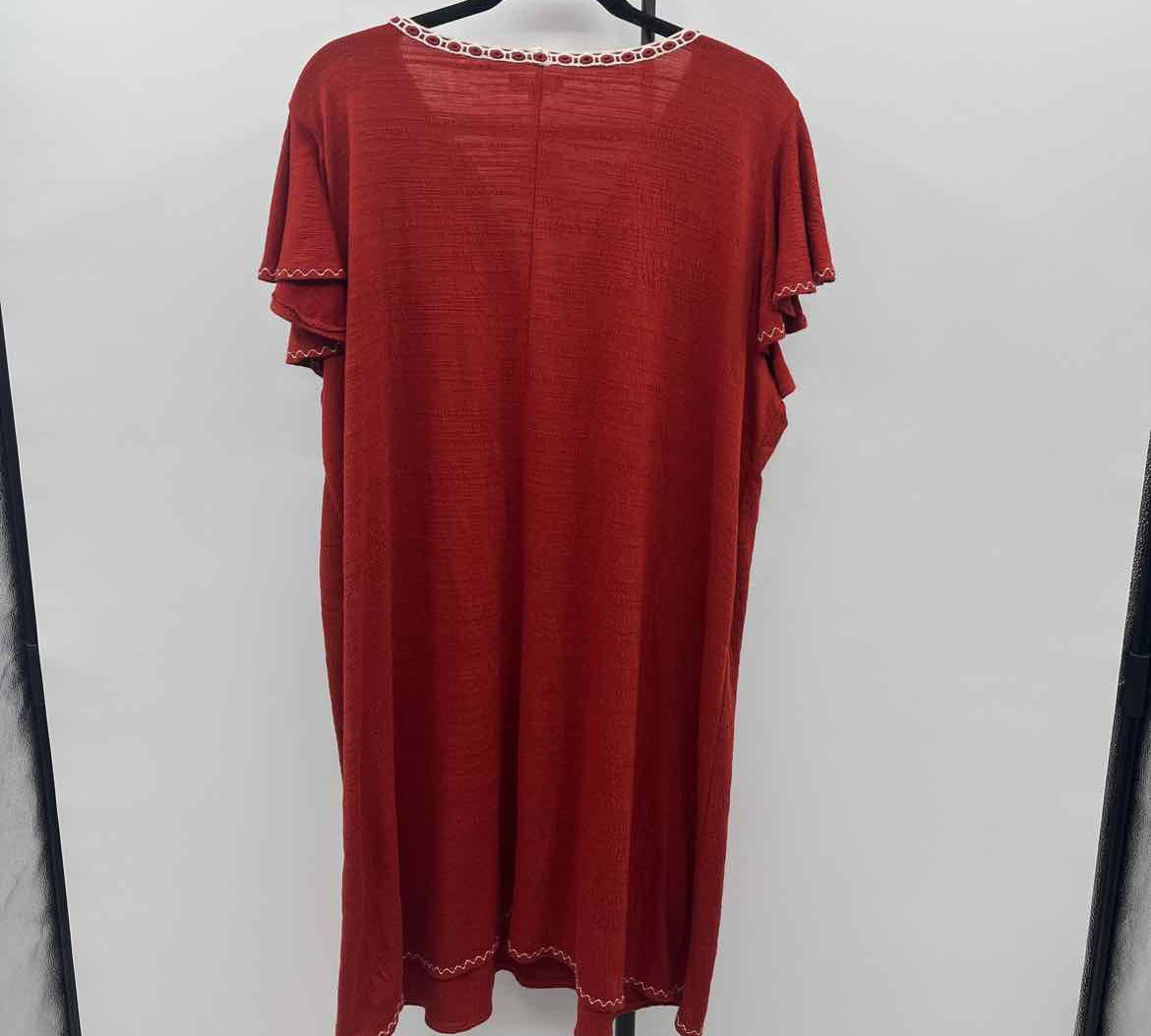 Max Studio Women's Size 18 Rust Textured Dress