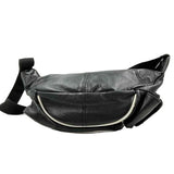 WILSON's LEATHER Black Leather Belt Bag Purse