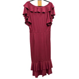 NY Collection Women's Size 12 maroon Solid Dress