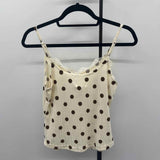 Blu Pepper Women's Size M Ivory dotted Tank