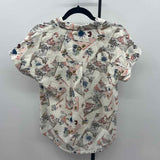 Lucky Brand Women's Size S Ivory Patchwork Short Sleeve Shirt