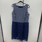 Taylor Women's Size 18W Navy Stripe Dress