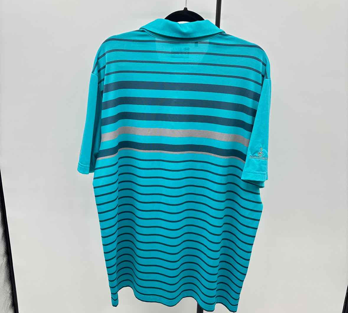 Under Armour Men's Size 2XL Teal Striped Short Sleeve Shirt