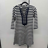 Duffield Lane Women's Size 6 Navy Stripe Dress