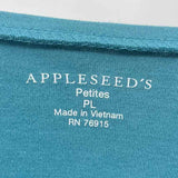 Appleseed's Women's Size LP Green Solid Long Sleeve Shirt