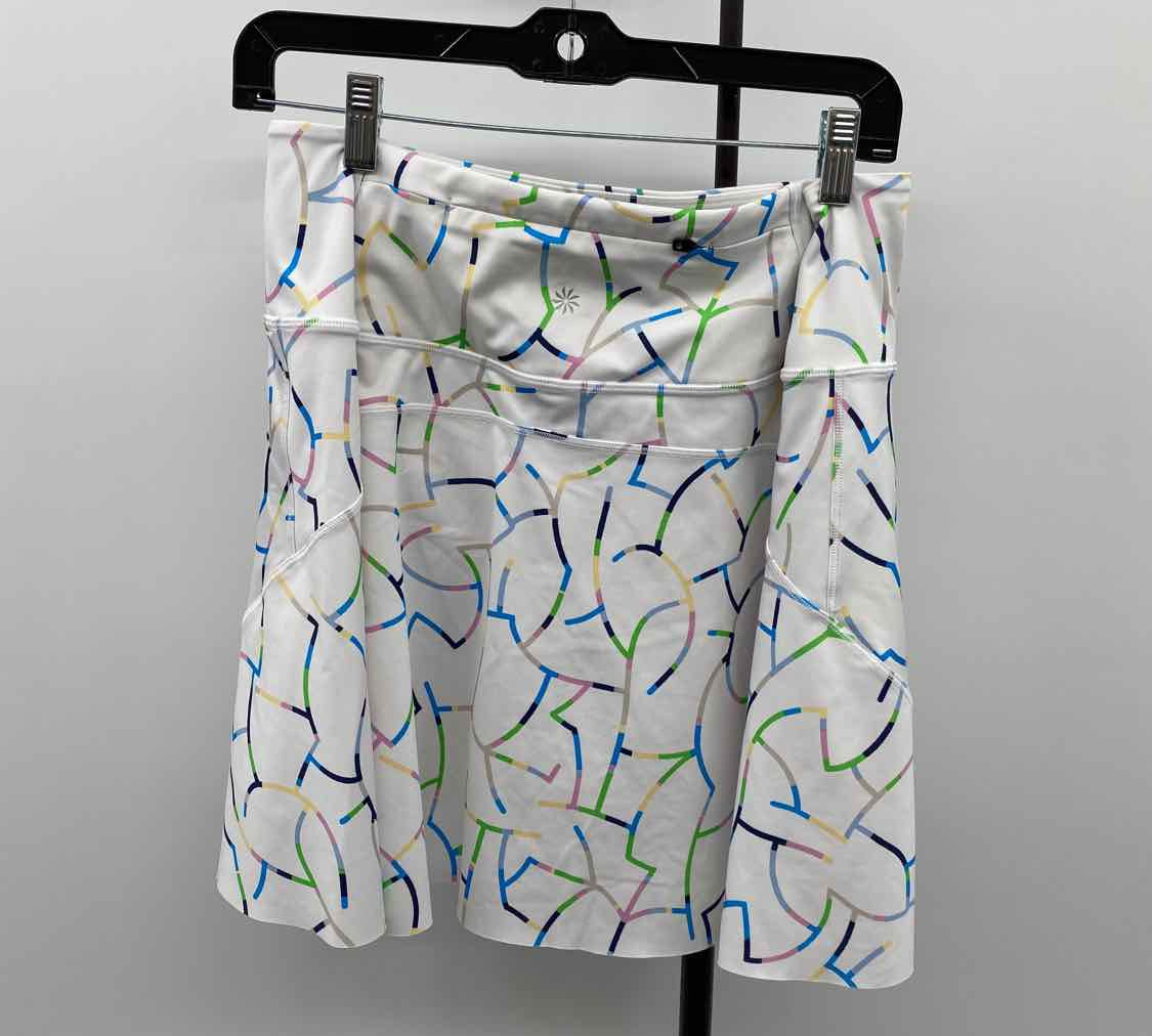 Athleta Women's Size 16 White Abstract Skirt