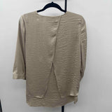 Chico's Women's Size S Tan Textured Long Sleeve Shirt