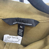 White House Black Market Women's Size XL Olive Studs Jacket