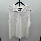 Tommy Hilfiger Women's Size 2X White Solid Sleeveless Shirt