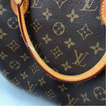  CloseUp Handle LOUIS VUITTON Brown Monogram 2016 TURENE Handled Satchel Bag Purse w/Crossbody Strap