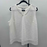 Liz Claiborne Women's Size XXL White Textured Sleeveless Shirt