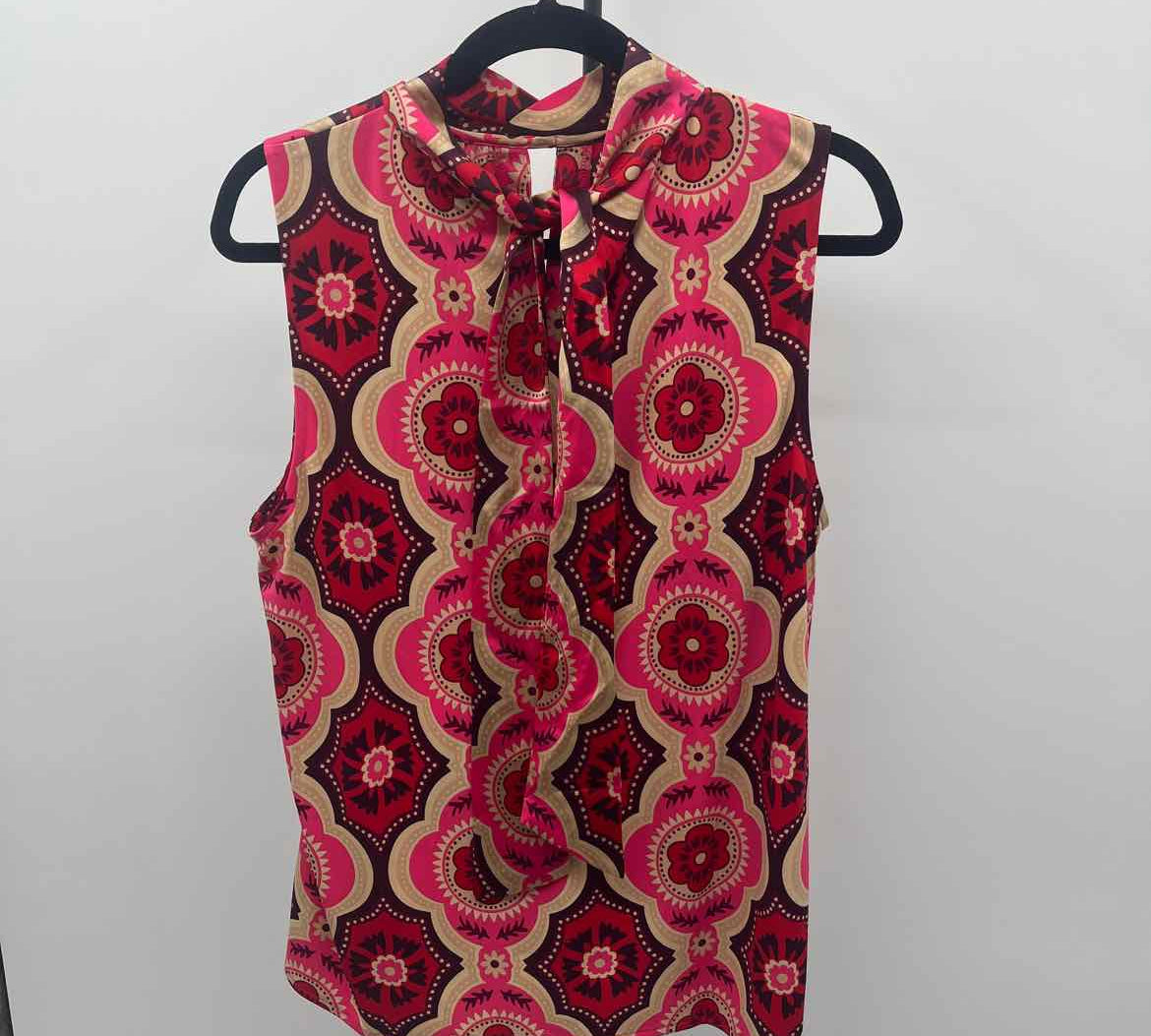 Ann Taylor Women's Size L Fuschia medallion Sleeveless Shirt