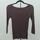 Ann Taylor Women's Size S Brown Ribbed Sweater