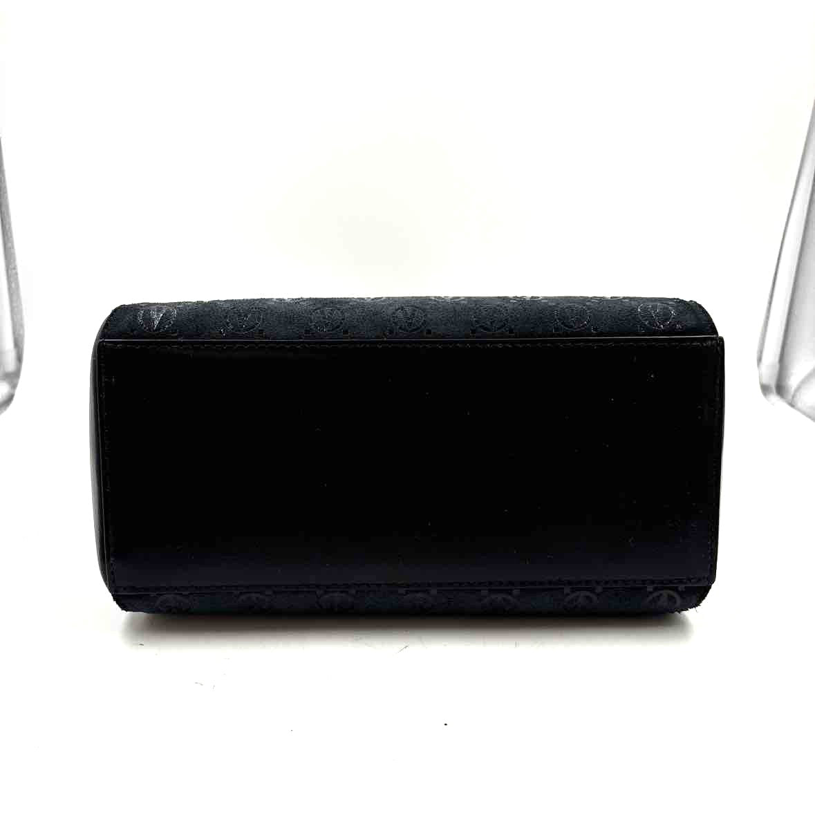 Bottom VALENTINO by MARIO VALENTINO Black Logo Embossed Leather MINIMI Handled Purse w/Crossbody