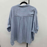 Things Between Women's Size L Blue Stripe Short Sleeve Shirt