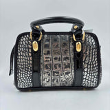 Marino Orlandi Women's Silver Luxe Croc Skin Purse