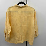 Chico's Women's Size XL Yellow Textured Long Sleeve Shirt