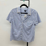 Talbots Women's Size L Blue Beaded Short Sleeve Shirt