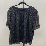 J Crew Women's Size XXL Black dotted Short Sleeve Shirt
