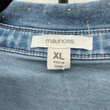 Maurice's Women's Size XL Blue Rhinestones Long Sleeve Shirt