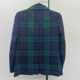 J Crew Women's Size XS Navy Plaid Jacket
