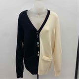 Tory Burch Women's Size M Black Color Block Cardigan