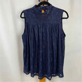 Cato Women's Size L Navy Lace Sleeveless Shirt