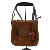 CHALA Caramel Brown Vegan Leather Crossbody Purse w/DragonFly Charms